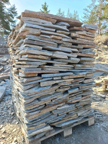 Плитняк златолит серебристый для цоколя, отмостки купить в Лосино-Петровском