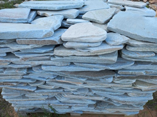 Плитняк златолит зелёный галтованный для цоколя купить в Лосино-Петровском